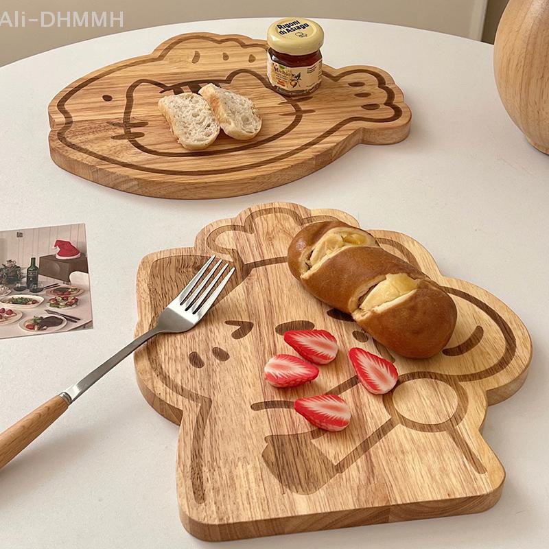Разделочная доска с рисунком Kawaii, деревянная доска для еды, булочка с корицей, девочка, дети, хлеб, завтрак, тарелка, фруктовый десерт