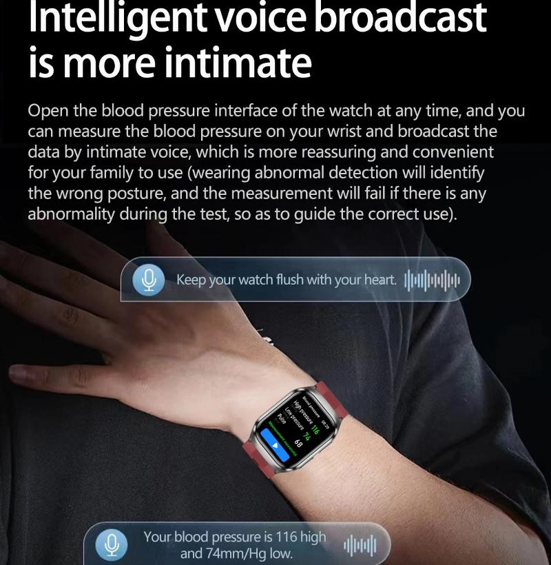 New AI Diagosis ECG Health Smart Watch Men Blood Pressure Lipid Uric Acid NFC Air Pump Airbag Health Smartwatches Women for IOS Android