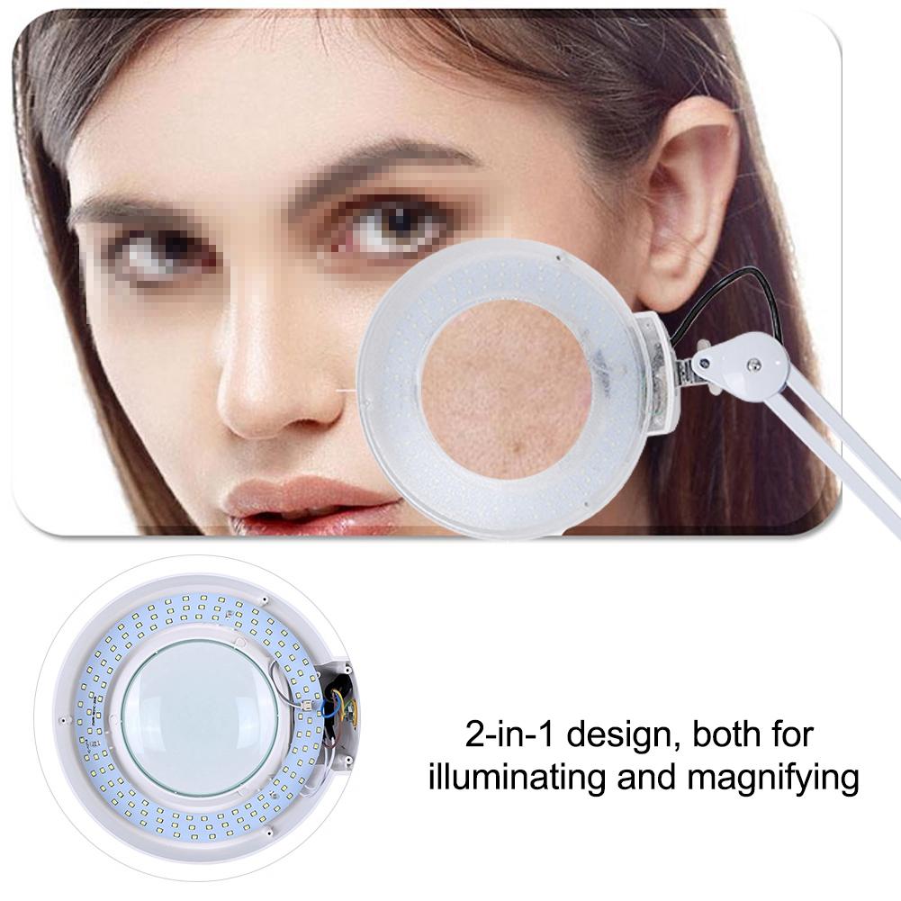 8X Illuminated Desktop Magnifying LED Lamp with Clamp Swivel Arm Reading Medical Beauty