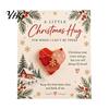 Festive Pocket Tokens for Happiness Christmas Hug Card, Mini Greeting Card Stocking Stuffers Friends Family with Envelope, Holiday Gift Tag