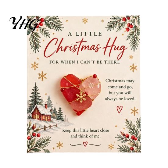 Festive Pocket Tokens for Happiness Christmas Hug Card, Mini Greeting Card Stocking Stuffers Friends Family with Envelope, Holiday Gift Tag