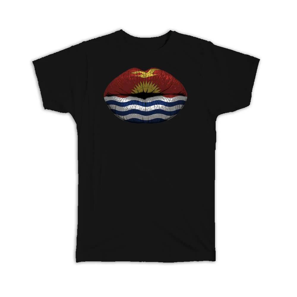 Gift T-Shirt : Lips Kittitian Flag Kiribati Expat Country For Her Women Feminine