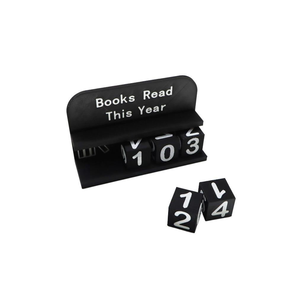 3D Printed Book Read Counter Plastic Reading Goal Display This Year Book Tracker Wear Resist Reading Log Library Decor