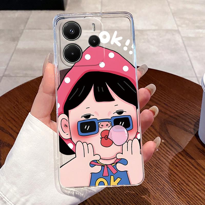 Back Cover For Redmi Note 14 5G Case Transparent Silicone Aesthetic Luxury Fashion Cute Cat Casing Shockproof Bumper 24094RAD4G