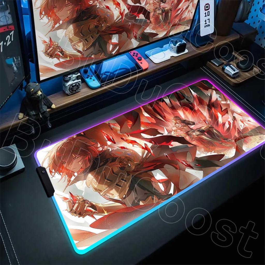 HD Печать Honkai Star Rail Phainon Mydei Anaxa Коврик для мыши RGB Коврик для мыши Офис Игра Клавиатура Настольные коврики Xxl Большой коврик для мыши