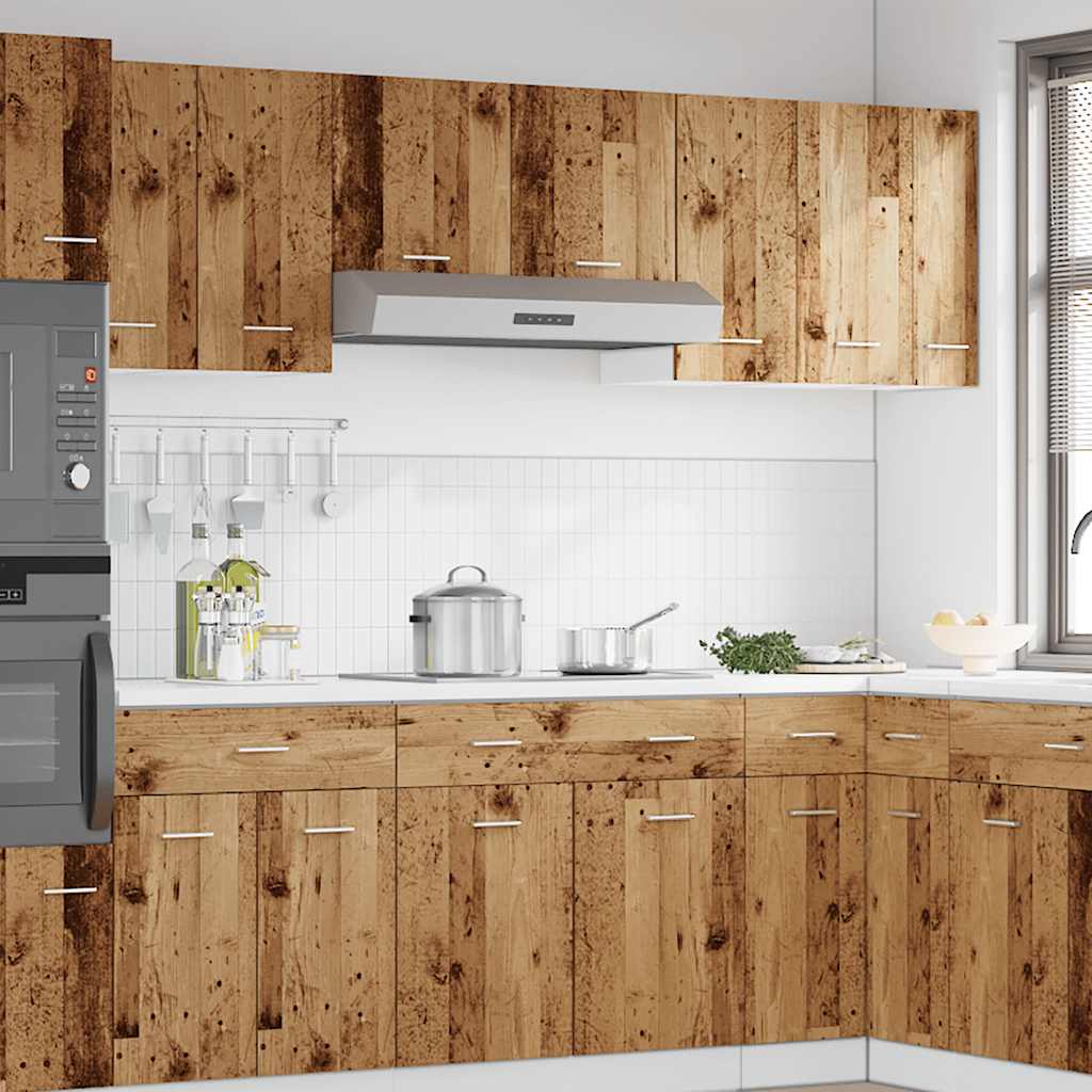 Lyon Wall Mounted Cabinet in Vintage Wood Look 30 x 31 x 60 cm Engineered Wood
