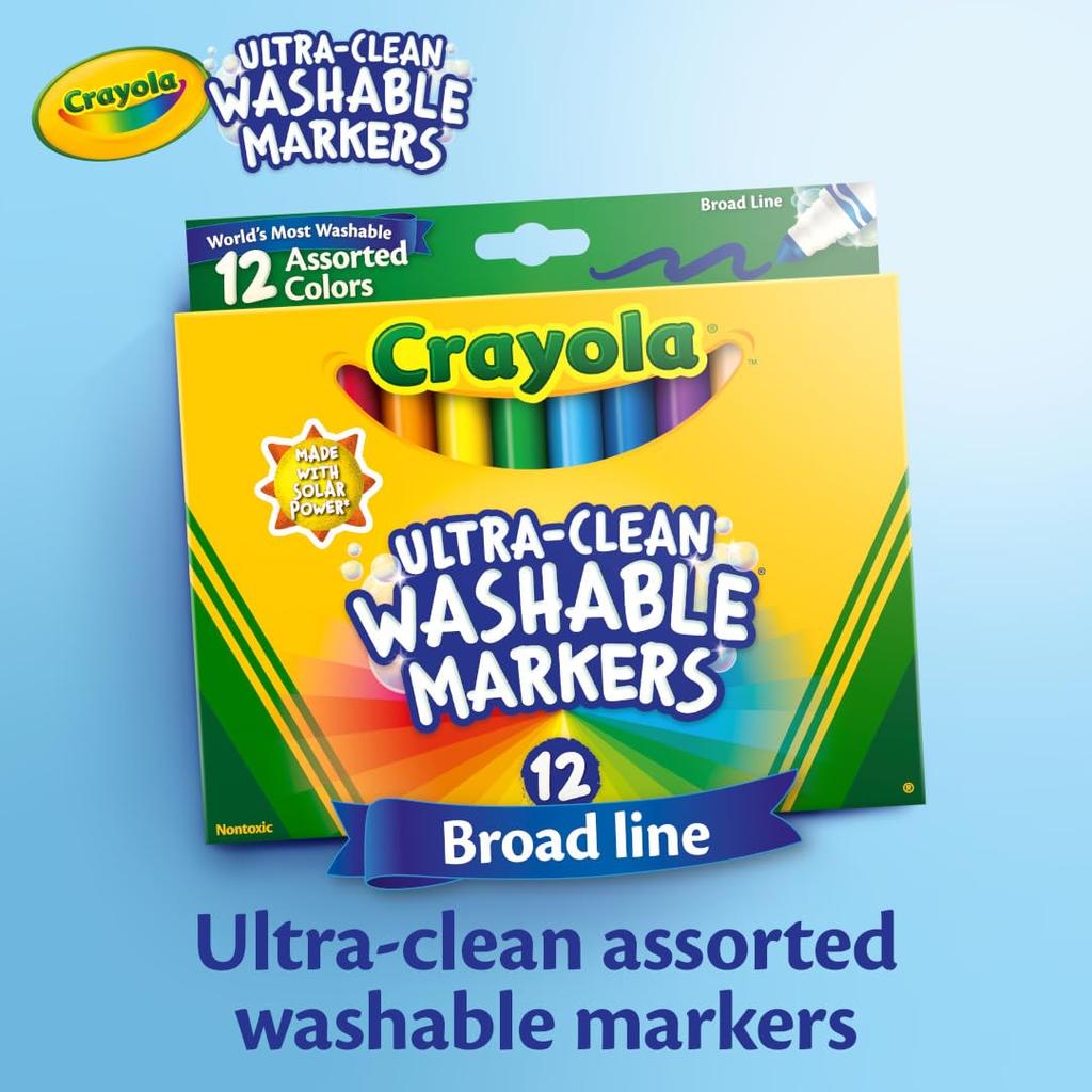 Маркеры Crayola 12 Ярких Номер продукта 587812 Смываемые водой Ручки, Цвета, Наконечник, Оригинальный,