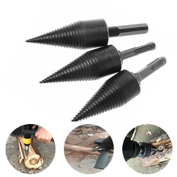 4 шт./компл., сверло для раскалывания дров, шестигранная/квадратная/круглая ручка, 32/38/42 мм, высокоскоростная сталь, дровокол, дрель, конус, деревообрабатывающий электроинструмент