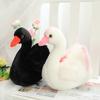 25cm Goose Plush Toy Lovely Simulation Black/White Swan Plushie Soft Companion Soothing Toy Stuffed Animal Doll Toy Wedding Party Decor Birthday Gift