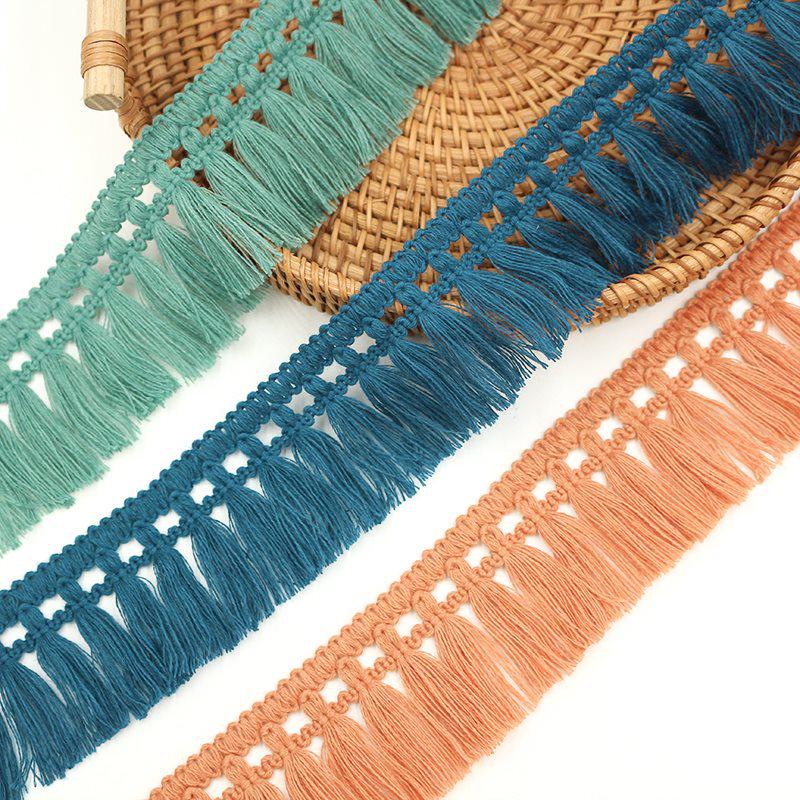 Plaid Fringe Polyester Lace Trim for Skirts, Tablecloths, DIY Bags, and Hat Accessories
