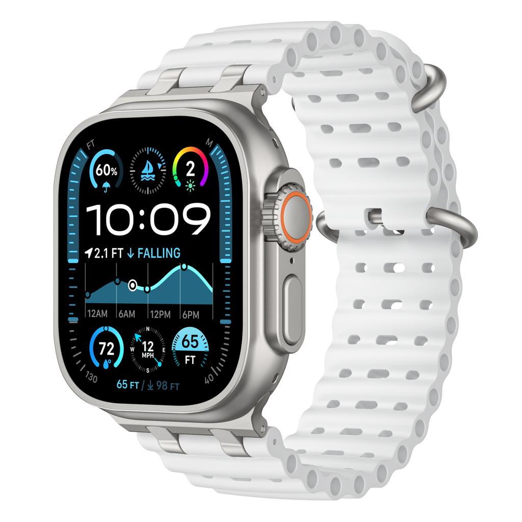 Silicone Band for Apple Watch Ultra 3/2 49mm 46mm 44mm 45mm Breathable Sport Strap for Iwatch Series 11 10 9 8 7 6 5 4 SE3 Men