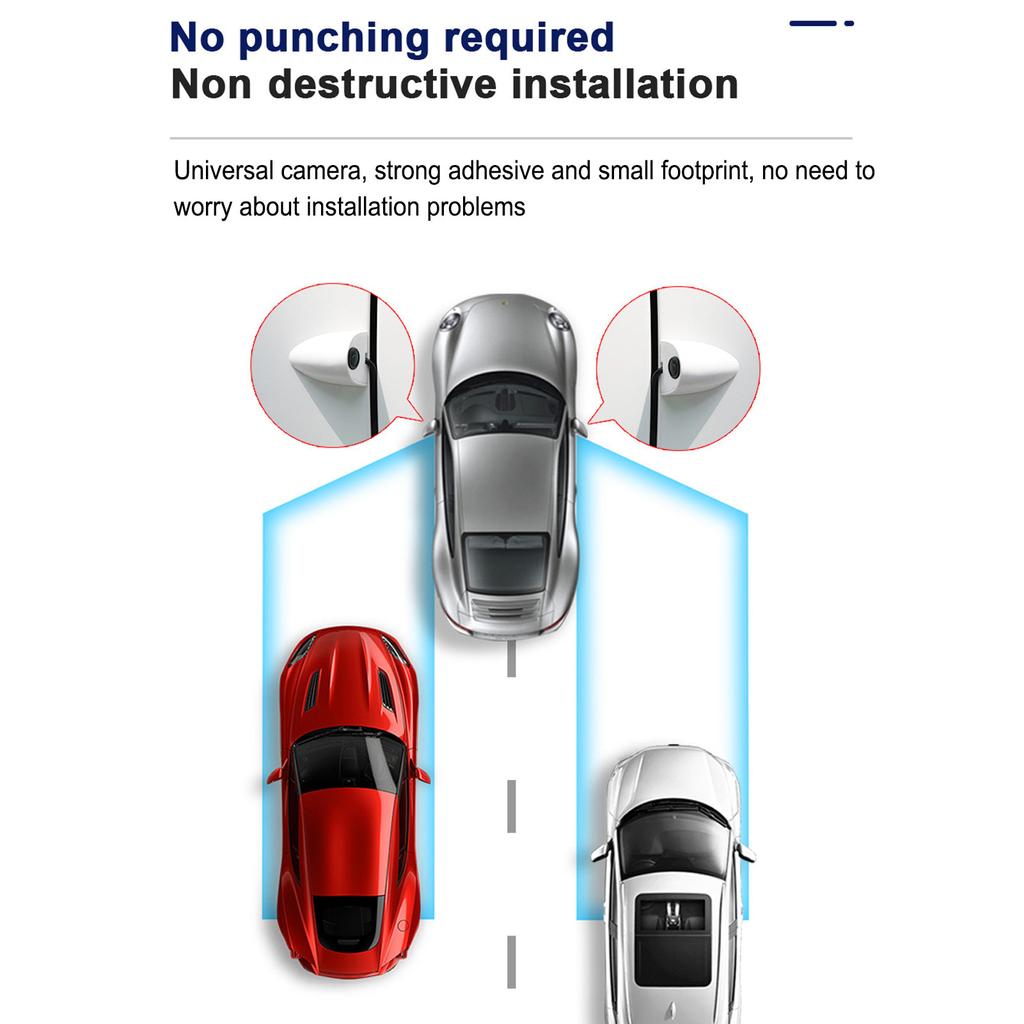 Камера слепых зон автомобиля, ночное видение, помощь, водонепроницаемая, крепление на ленте, камера бокового вида для системы видеонаблюдения автомобиля