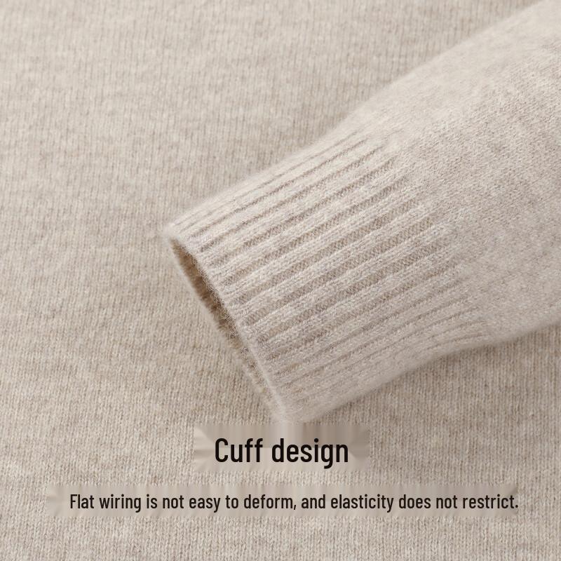 SNOWFLYING Women's Merino Wool & Cashmere Blend Round Neck Sweater