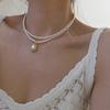 Fashion Kpop Beaded Chain Choker Necklace Cute Double Layer Pendant Chain for Women Jewelry 2021 Girl Gift