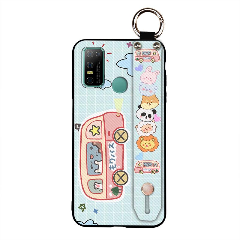 Anti-knock Lanyard Phone Case For Doogee N30 Cartoon Protective Fashion Design Soft Case Phone Holder Shockproof Ring
