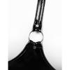 Womens Wet Look Bra Tops Patent Leather Lingerie Tops Sexy Halter Neck Open Cups Unlined Exposed Bra Exotic Bralette Nightwear