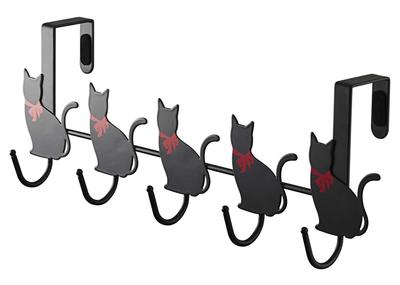 Дверная вешалка Yamazaki Jitsugyo Cat, 5 рядов, горизонтальная, черная 7935