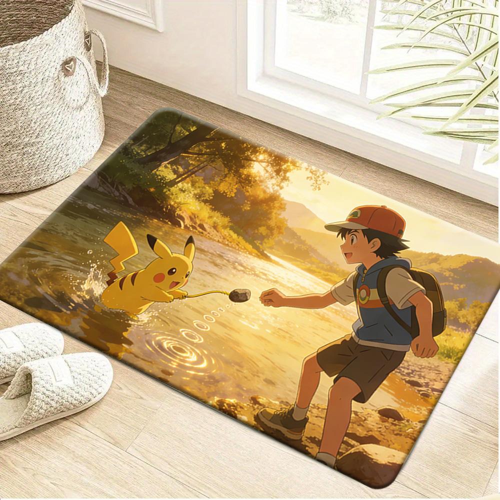 Pokemon Tropical Rainbow Print Doormat Anti-slip Absorbent Floor Mat for Home Entrance Bedroom Living Room Decor