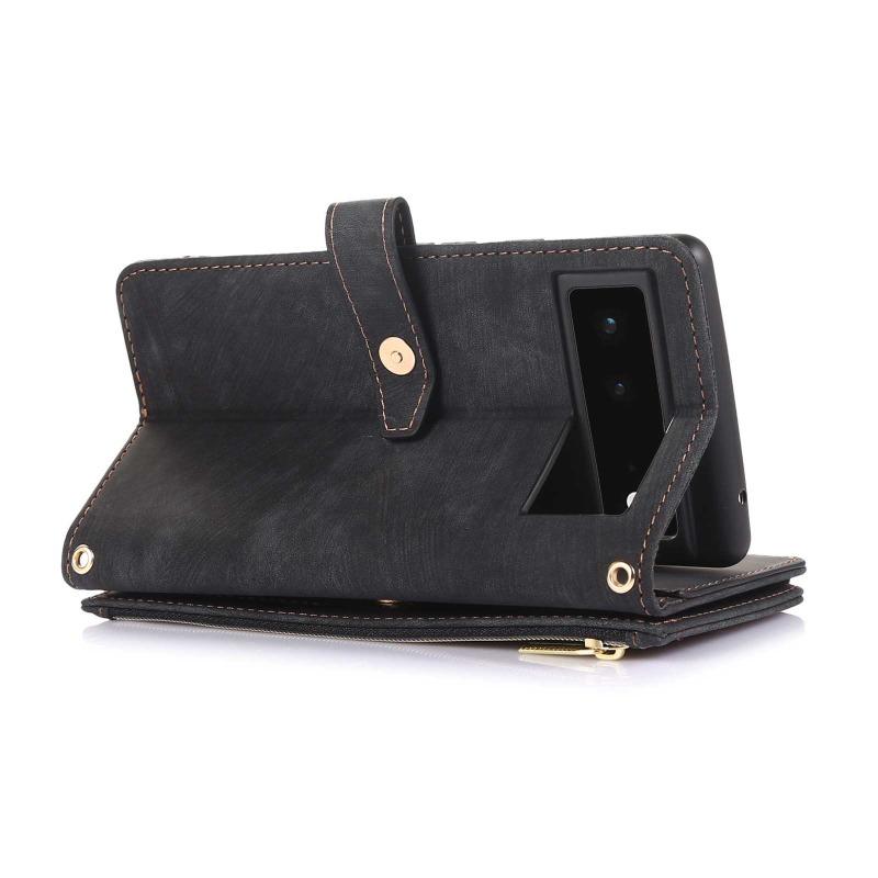 Для Google Pixel 9 Pro XL 9Pro длинный ремешок через плечо кошелек флип кожаный чехол для телефона для Pixel9 8A 7A 7 Pro 6A 8Pro застежка-молния кошелек для карт Solt Stand Shell