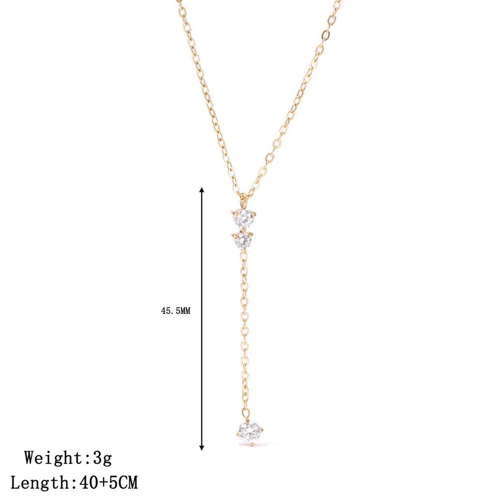 Simplicity Necklace for Women18K Gold Dainty Drop Necklace for Girl Trendy Stainless Steel Pendant Necklace Jewelry