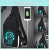 Stylish Luminous Outdoor Backpack With Usb Charging And Earphone Jack For School