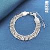 925 Sterling Silver 10mm Woven Bracelet Chain Fashion Wedding Jewelry