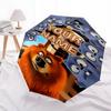 Personalized Name Grizzy Bear Print Umbrella - Automatic Open/Close, Eight-Rib Durable Frame, Automatic Folding Umbrella