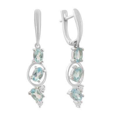 Серебряные серьги с натуральным топазом 3.367ct (2194538)