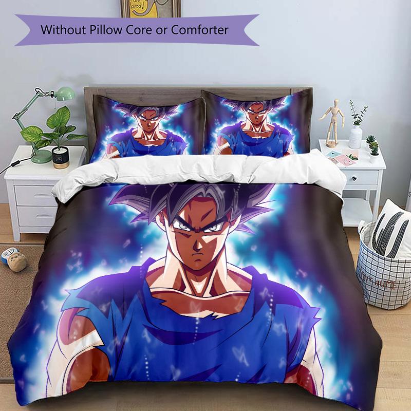 Goku Power Up Print 3Pcs Bedding Setduvet Cover With 2 Bedropillowcase Home Birthday Gift