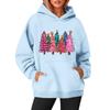 Women's Sweatshirts O-neck Long Sleeve Christmas Printed Top Solid Color Hoodie