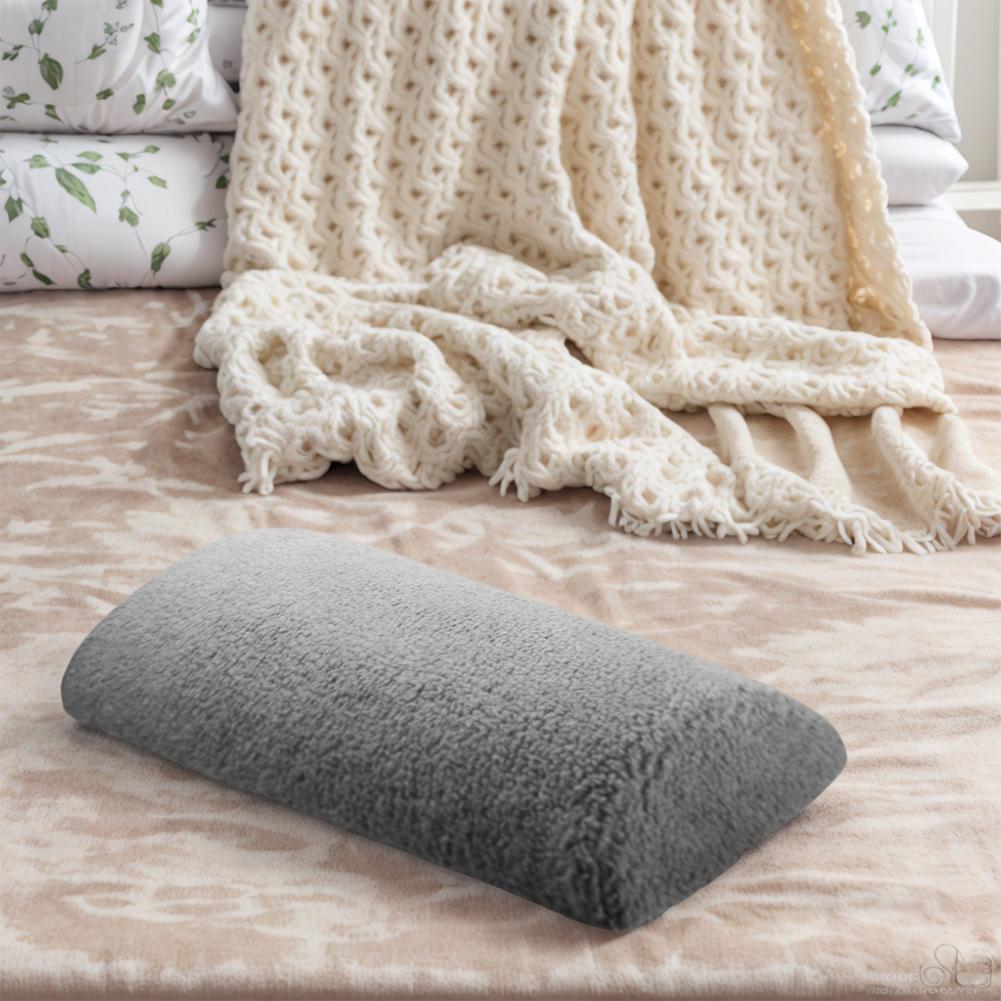 4 дюйма Подушка для ног для кресла-реклайнера с эластичным ремешком Подушка-валик половинной формы для ног с чехлом из шерпы Валик в форме полумесяца для кровати, кресла, дивана