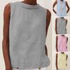 Sleeveless Tops Crew Neck Fashion Casual Breathable Soft Everyday Wearing All-Match Solid Color Sleeveless Summer Top for Daily Life
