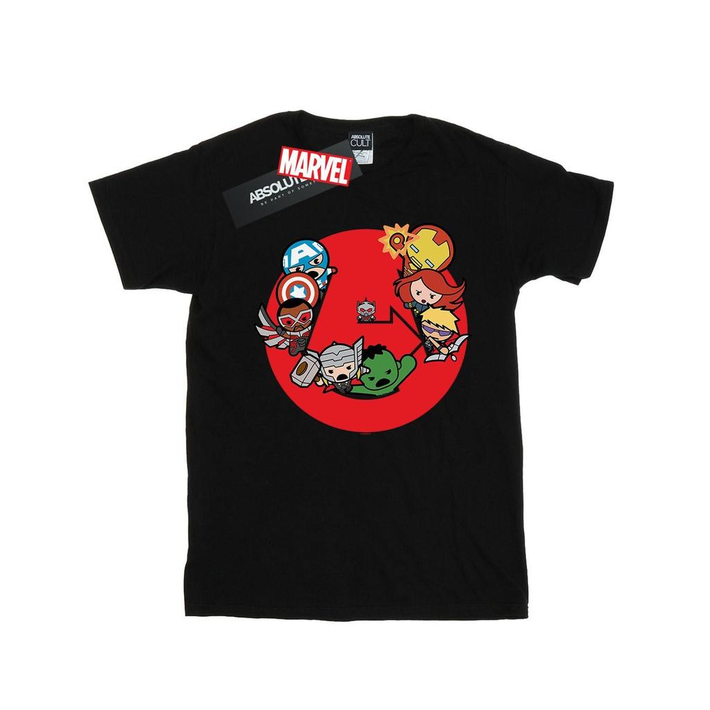 Marvel Mens Kawaii Avengers Ready Steady War T-Shirt
