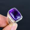 Amethyst Gemstone Silver Men's Ring | 925 Sterling Sliver | Cushion Shape Gemstone | Silver Jewelry | Silver Ring Gift for Him, Men's Ring
