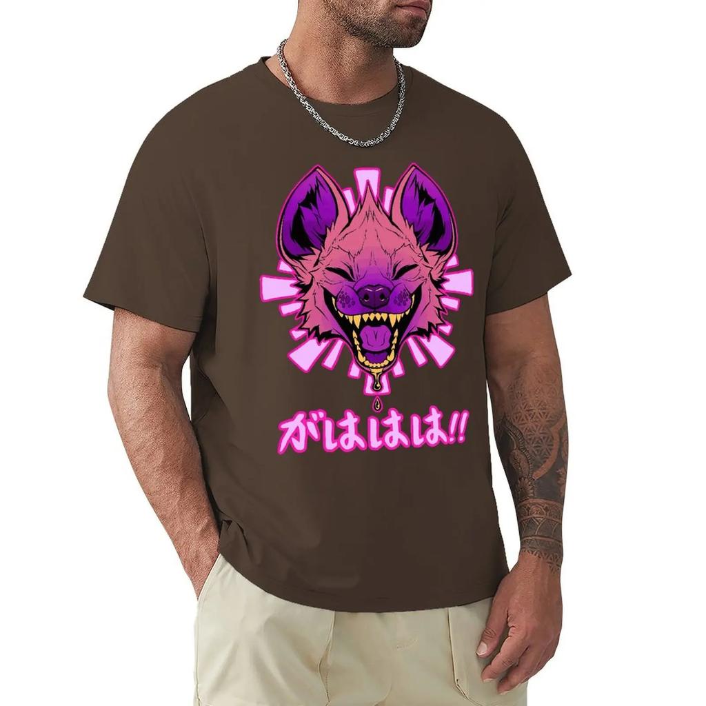 Футболка Kawaii Japanese Vaporwave Hyena GAHAHA Furry Wildlife Safari Футболка Harajuku с коротким рукавом Футболка с хлопковой графикой Топы