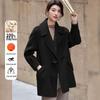 Bailuyu Women's Elegant 100% Wool Double-Faced Mid-Length Coat