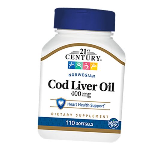 Норвежский Рыбий Жир, Масло печени трески, Norwegian Cod Liver Oil, 21st Century 110гелкапс (67440001)