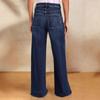 Women's New Spring Lace-up Stretch Jeans Straight Temperament Models Wide-leg Trousers