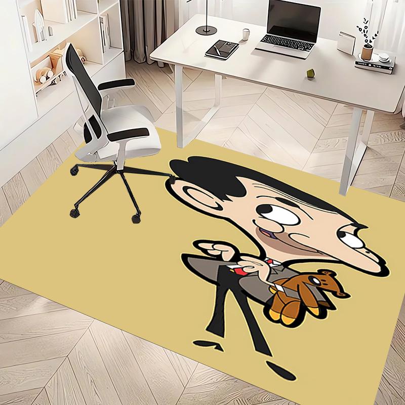 1pc Mr. Bean Print Area Rug - Soft, Washable Non-Slip Indoor Mat, Living Room, Home Office Decorative Rug,Office Decorative