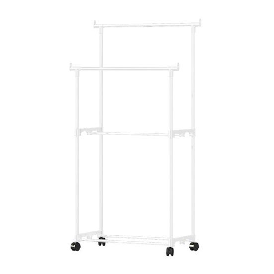 Modern Modular Storage Rack Coat Hanger Strong Load-bearing Easy Assembly Double Rod