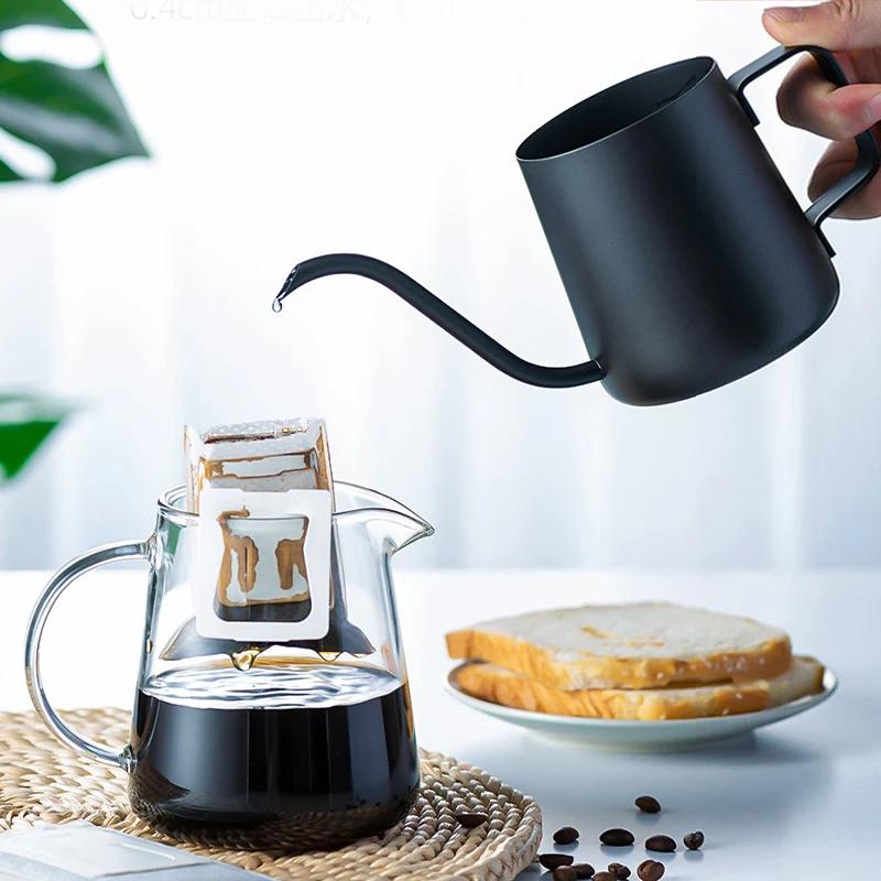 PARACITY Нержавеющая сталь Pour-Over Coffee Pot Портативная нагревательная кофеварка для дома Подвесной чайник с ушами и гибким воротом