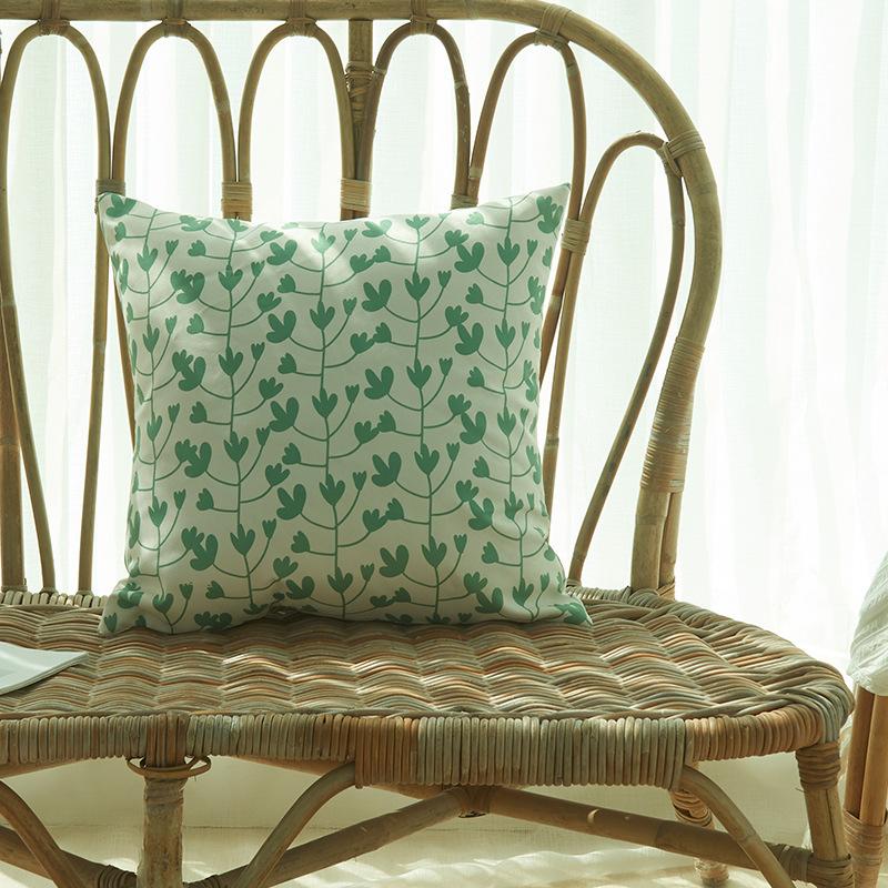 2Pcs 45X45Cm Outdoor Waterproof Green Throw Pillow Cover Spring Decorative Square Pillows Cover Leave Modern Garden Cushion Case