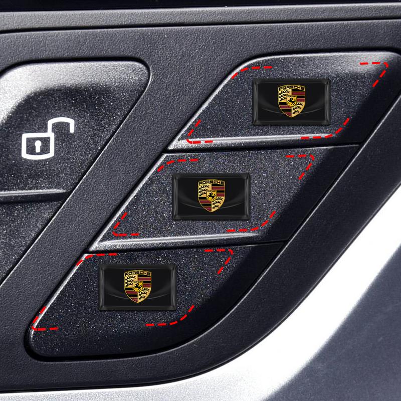 2/5/10 шт. Наклейки с 3D-эмблемой логотипа автомобиля на руль из углеродного волокна для Porsche Boxster Cayenne Panamera Macan Cayman 911 918 996 917 991