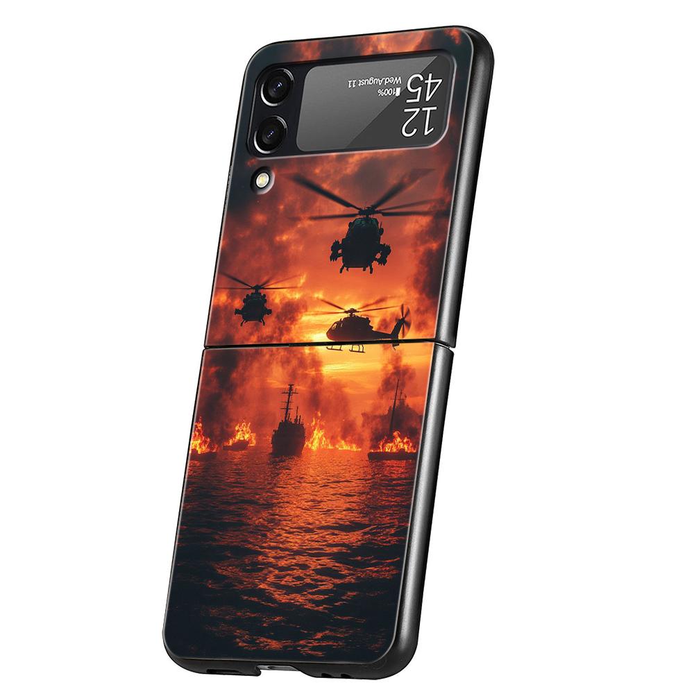 Крутой чехол для телефона с изображением самолета для Samsung Galaxy Z Flip 3 4 5 6 7, Жесткий складной ПК, Чехол для Samsung Z Flip3 Flip4 Flip5
