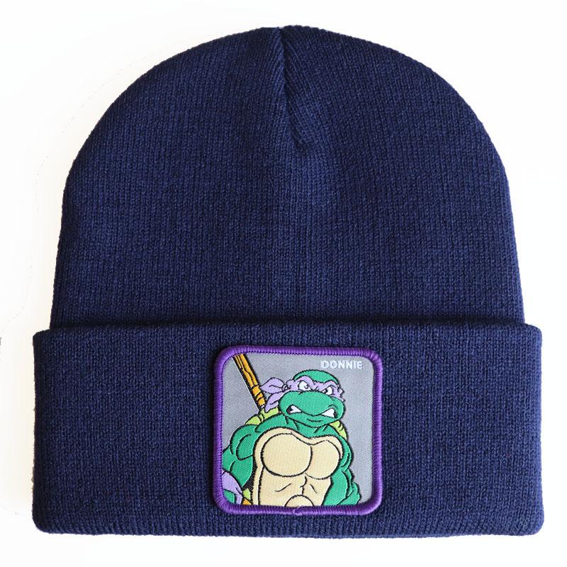 Popular unisex anime cartoon Ninja Turtles knitted hat, woolen hat, hip-hop ski pullover hat