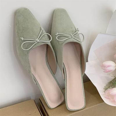 Eilyken Высокое Качество Бабочка-конт Мюли Тапочки Женские Квадратный Носок Низкий Каблук Слингбэк Повседневная Вечеринка Обувь