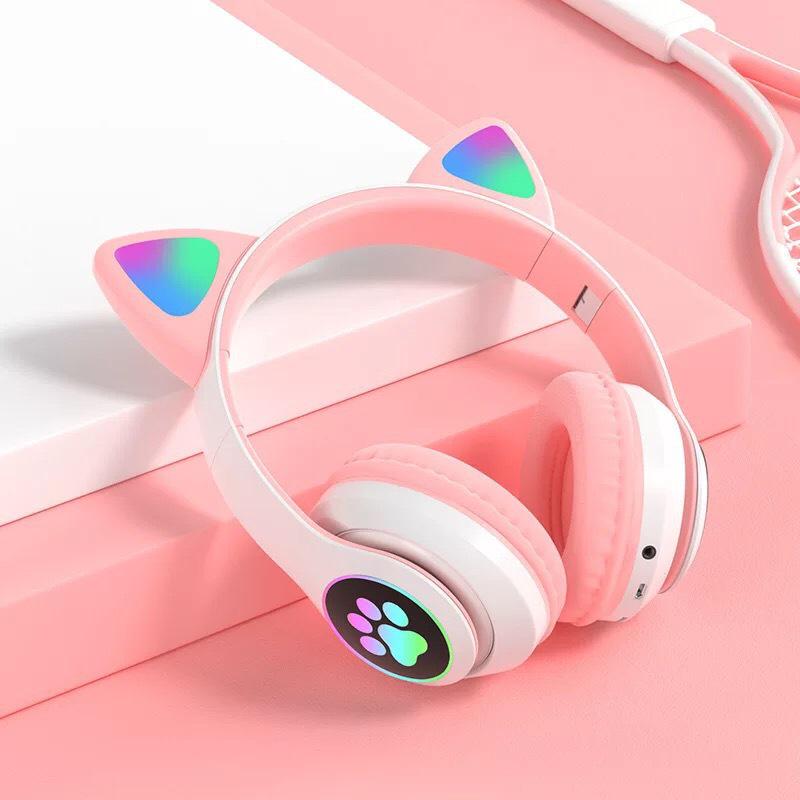 В наличии: 28 Складных Bluetooth-наушников с Кошачьими Ушками, Слот для Карты и Стереозвуком.