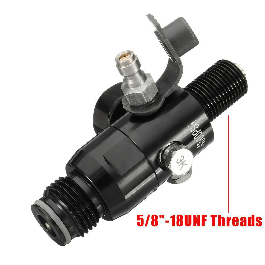 New 4500psi Paintball Valve Regulator Input HPA Air Tank Regulator Output 1800psi 5/8''''-18UNF Threads Black