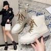 Thick-soled Martin Fleece Boots 2025 Heightening Retro New British Small Boots Short Boots Autumn and Winter Trend Ins