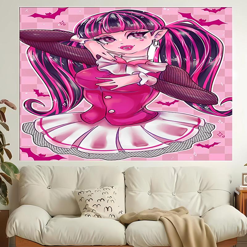 1pc Monster High1 Tapestry, Living Room, Bedroom, Office, Party Decor, Ideal Festive Gift
